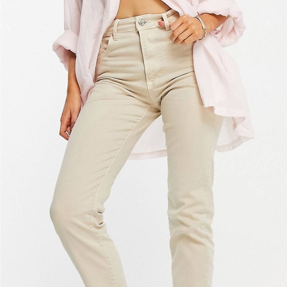 Stradivarius slim mom jeans with stretch in stone - Picture 3 of 5